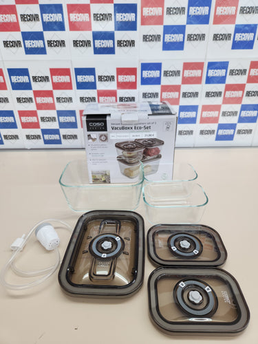Juego de 3 recipientes de vacío, de cristal, apilables Caso VacuBoxx Eco Set